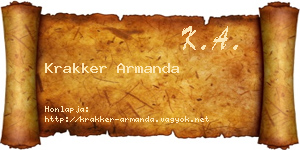 Krakker Armanda névjegykártya